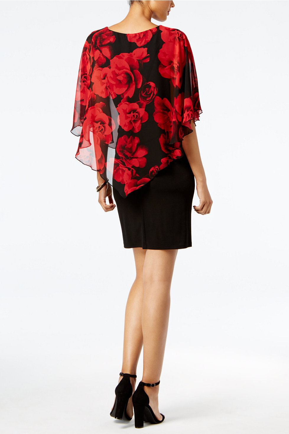 Vestido con capa floreada