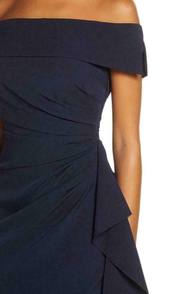 Vestido off the shoulder con drapeados