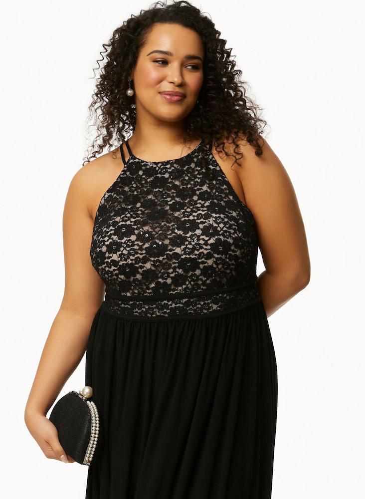Vestido con top de encaje
