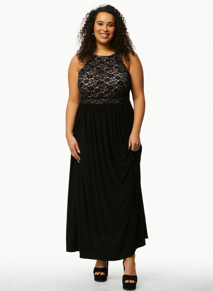 Vestido con top de encaje