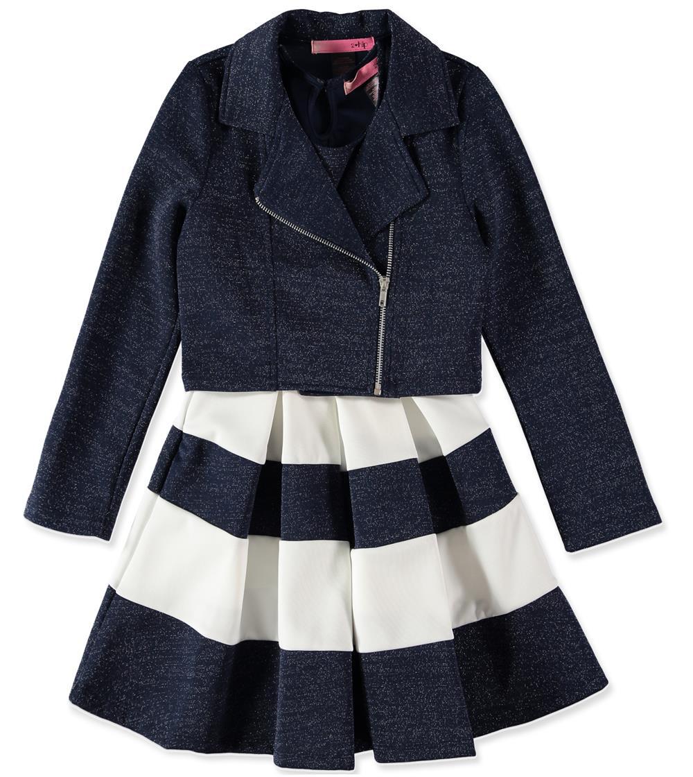 Conjunto de chaqueta y vestido de nena