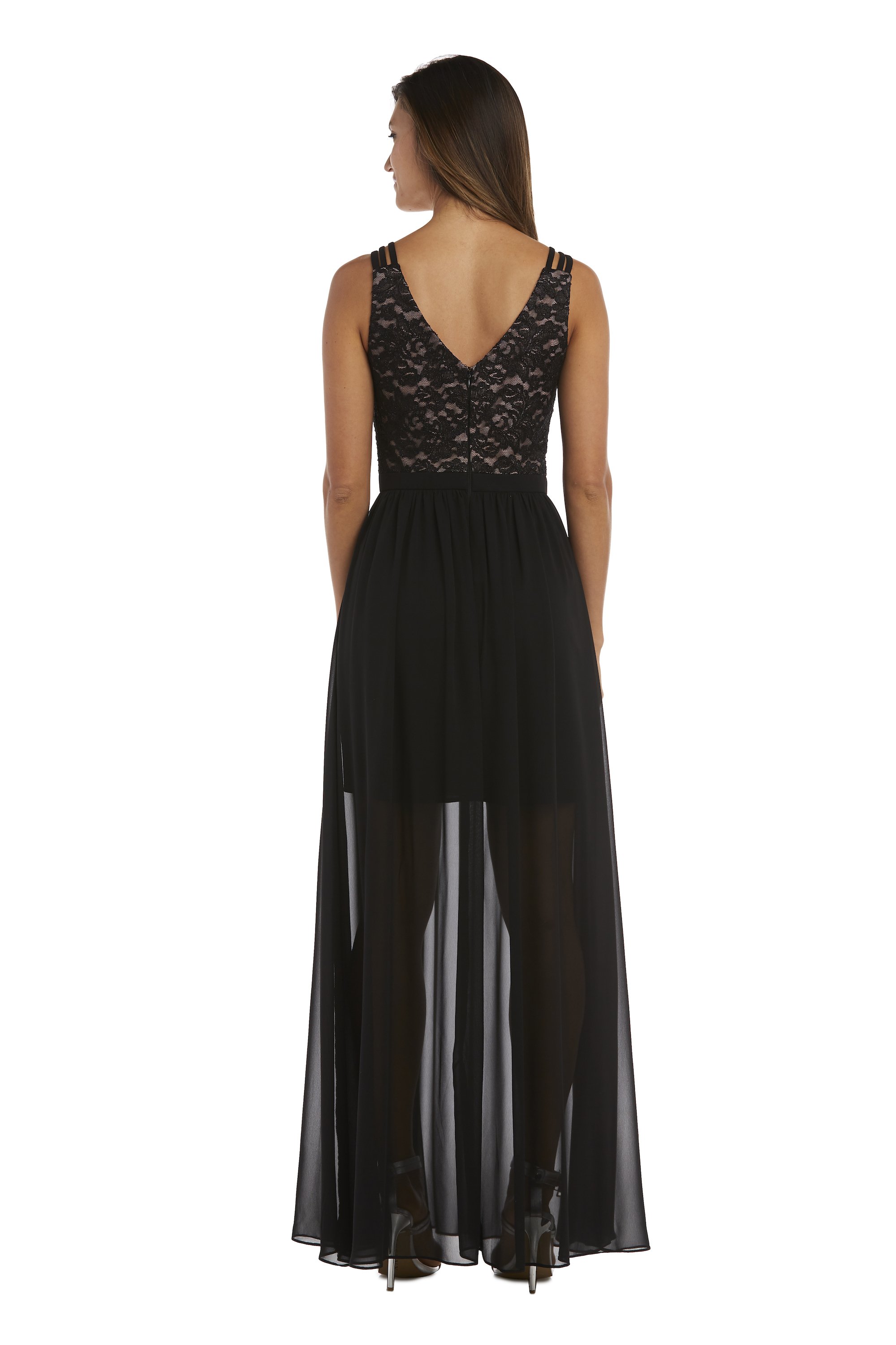 Vestido con top de encaje y forro corto