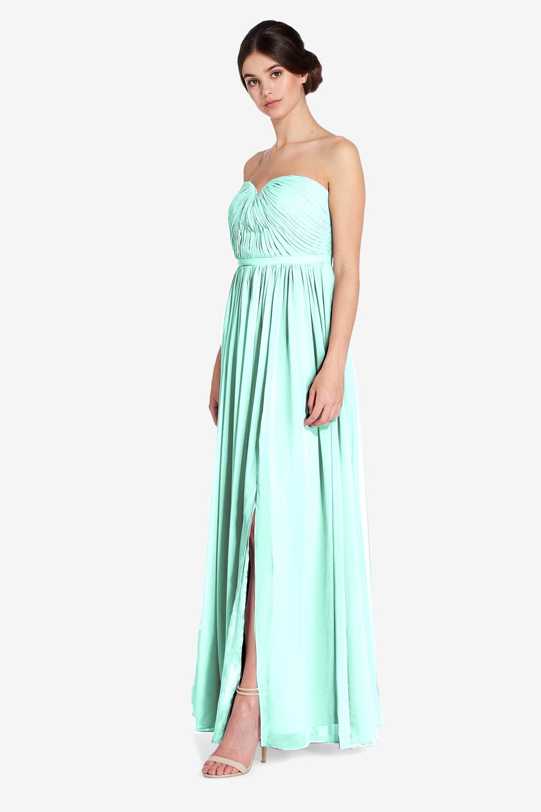 Vestido strapless con top drapeado