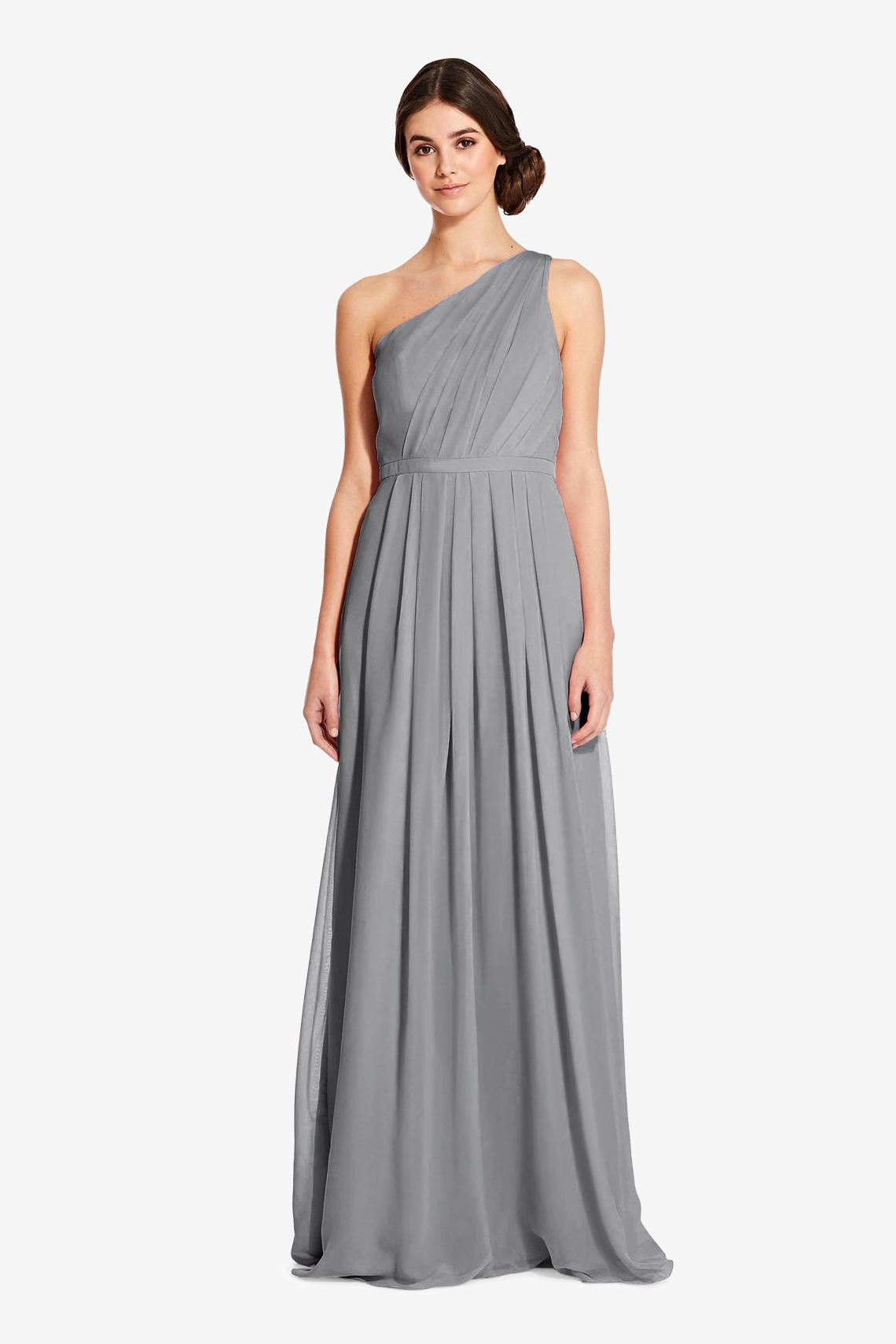 Vestido en gasa con un hombro