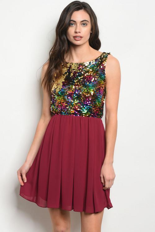 Vestido con top de lentejuelas