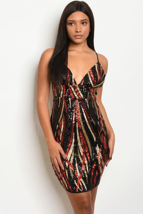 Vestido de lentejuelas y espalda escotada