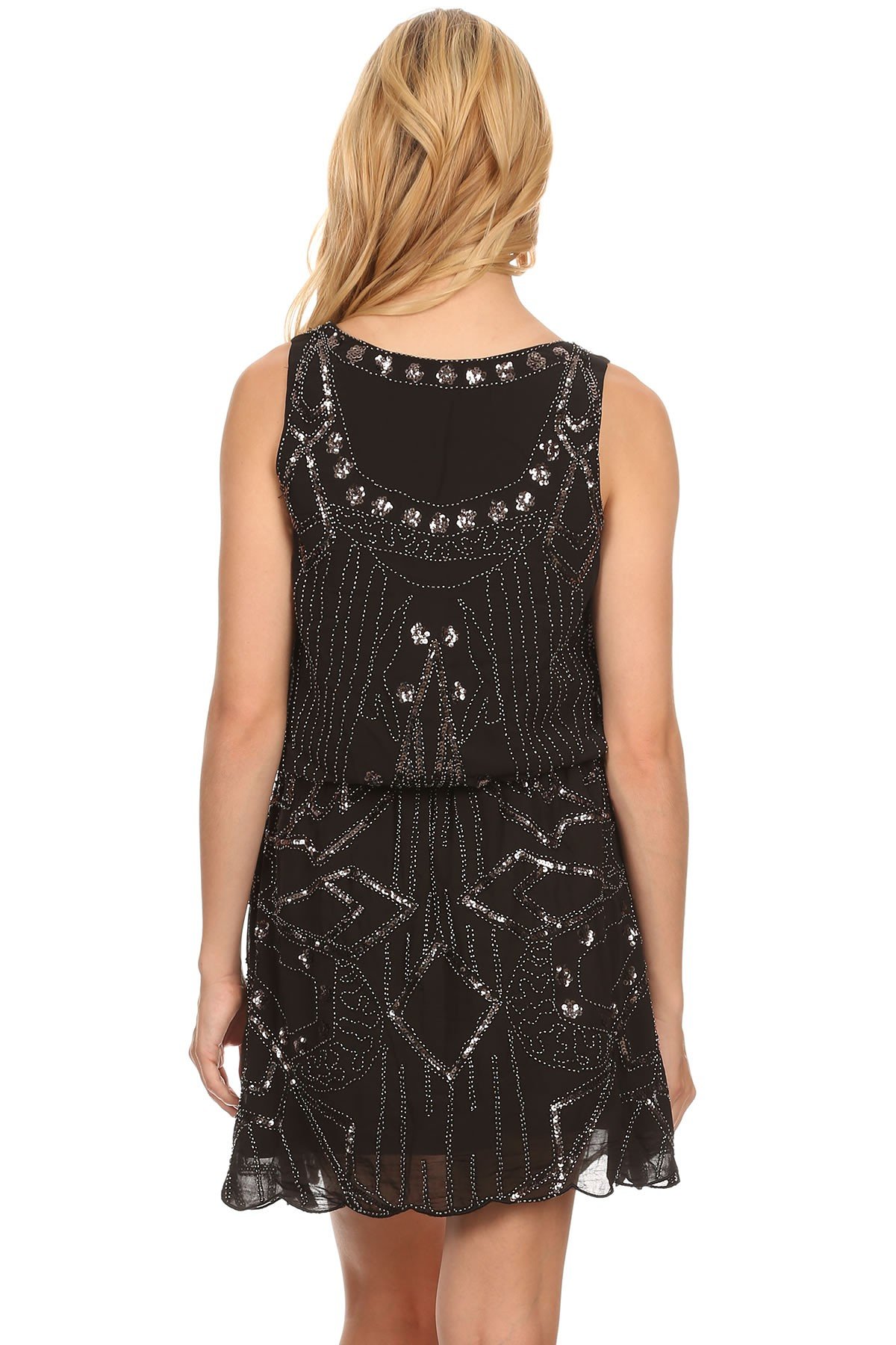 Vestido todo bordado con top suelto