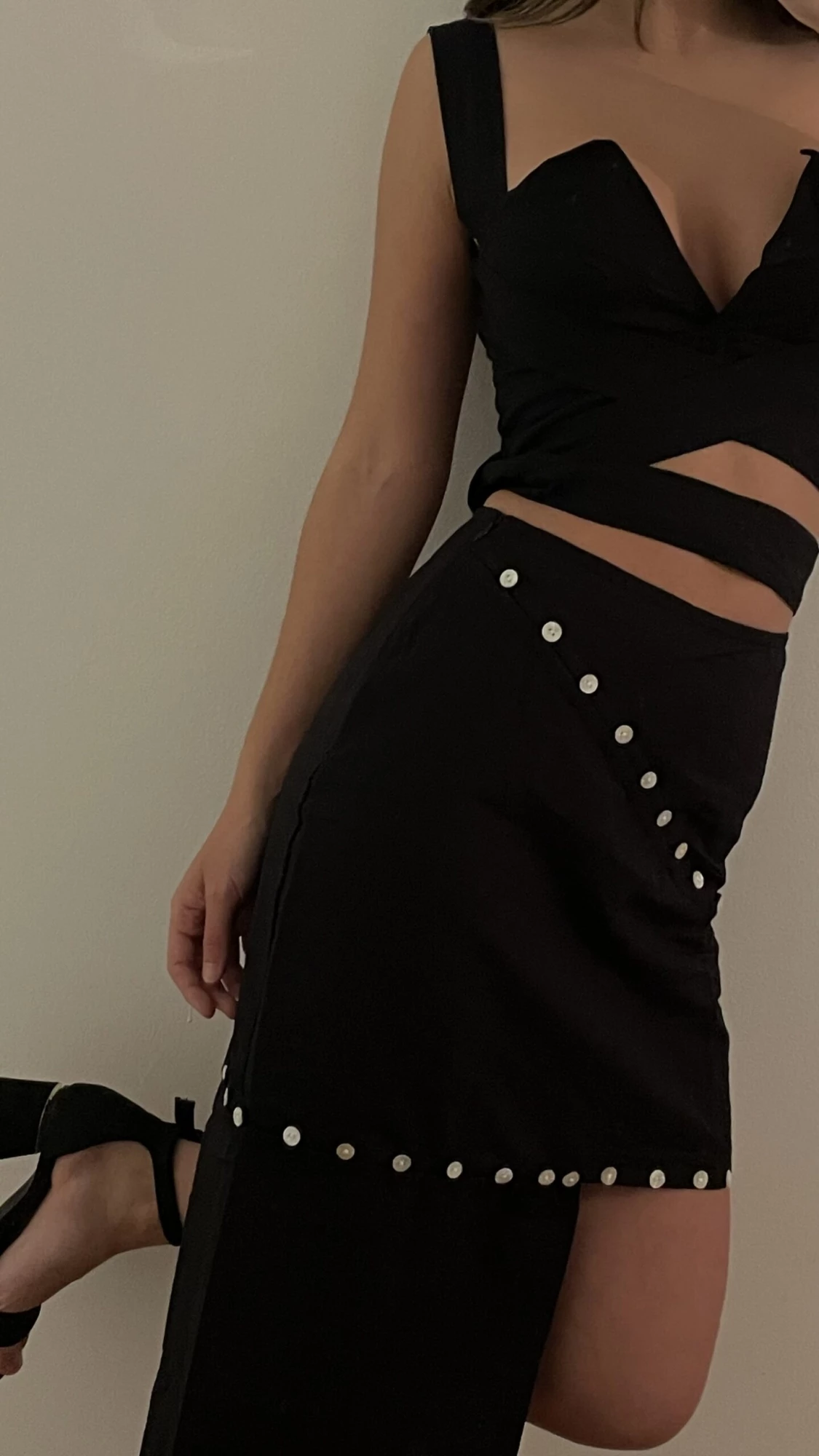 Falda asimétrica en lino