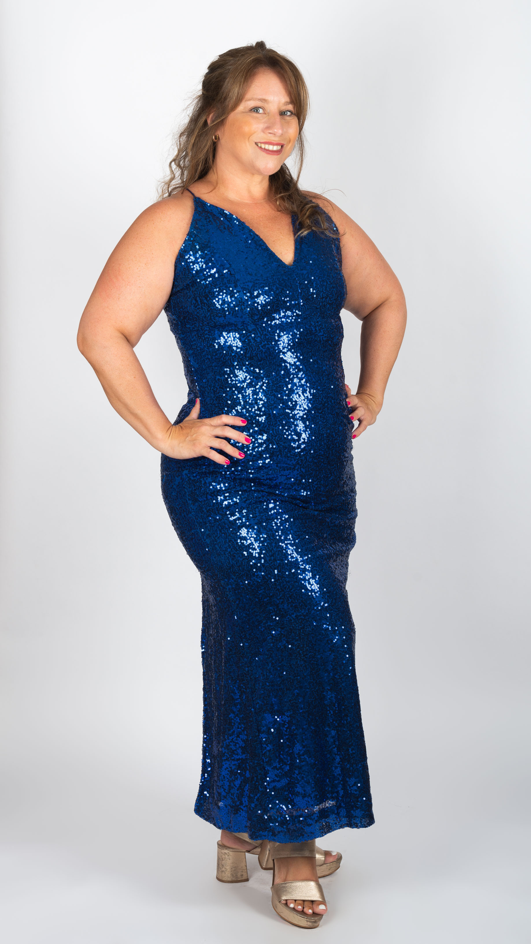 Vestido azul de lentejuelas