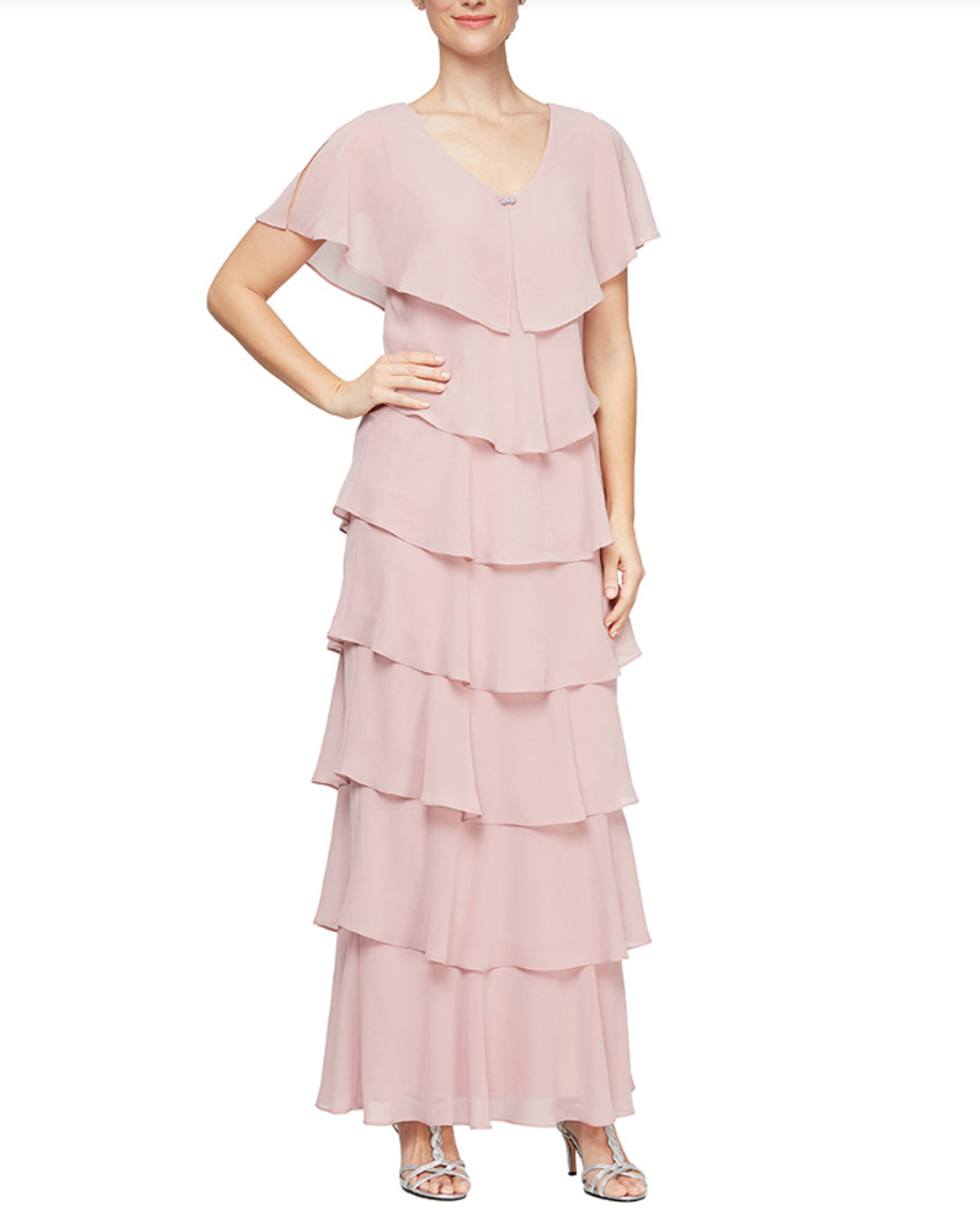 Vestido con volados rosa