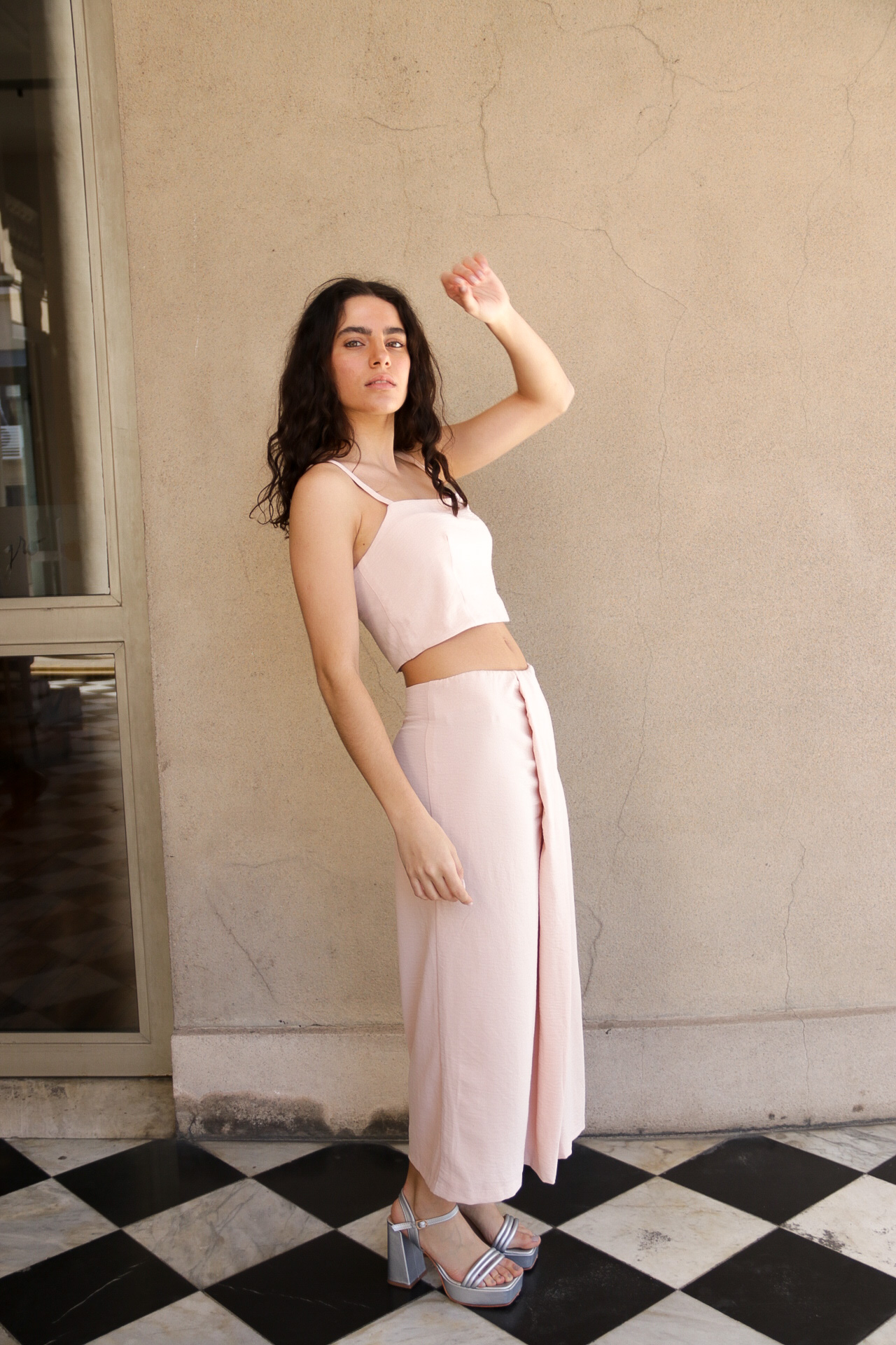 Conjunto de top y pollera