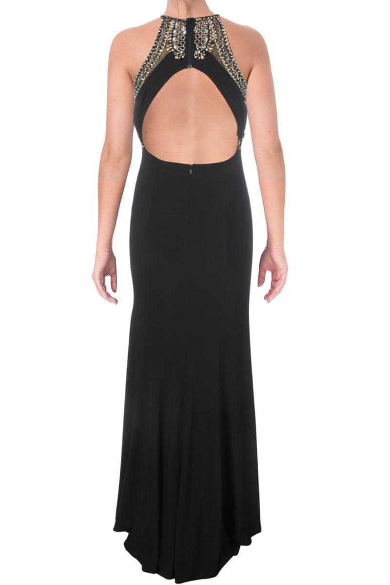 Vestido con top bordado y escote en espalda