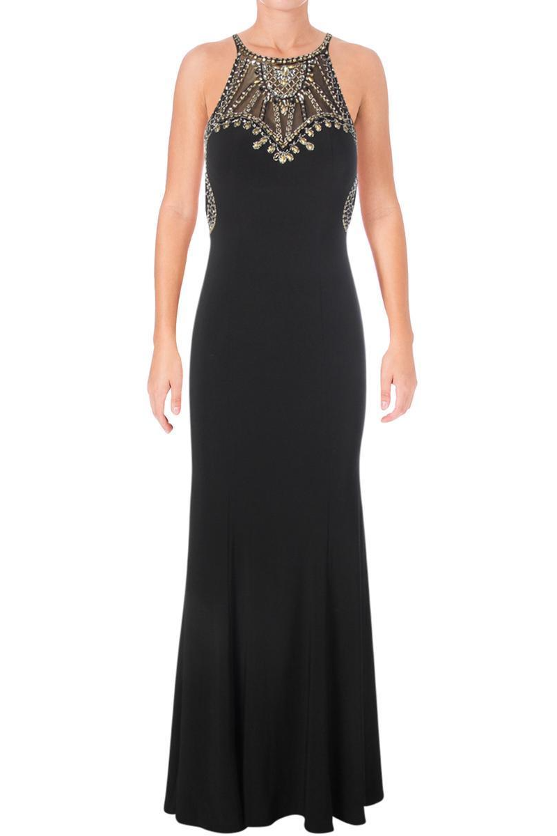 Vestido con top bordado y escote en espalda