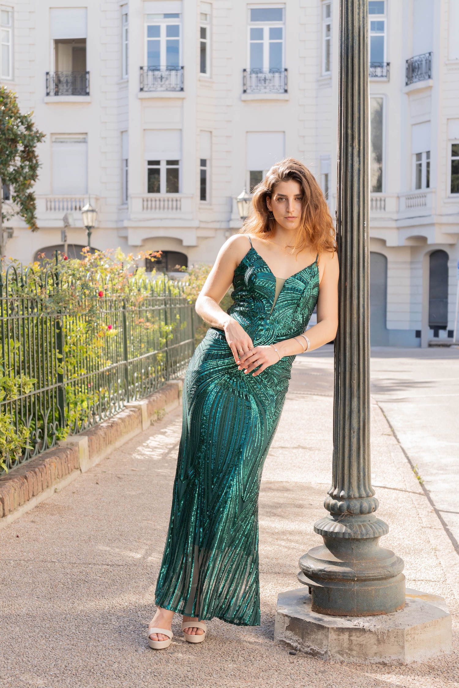 Vestido largo de lentejuelas