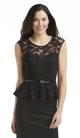 Cinto negro con hebilla de strass