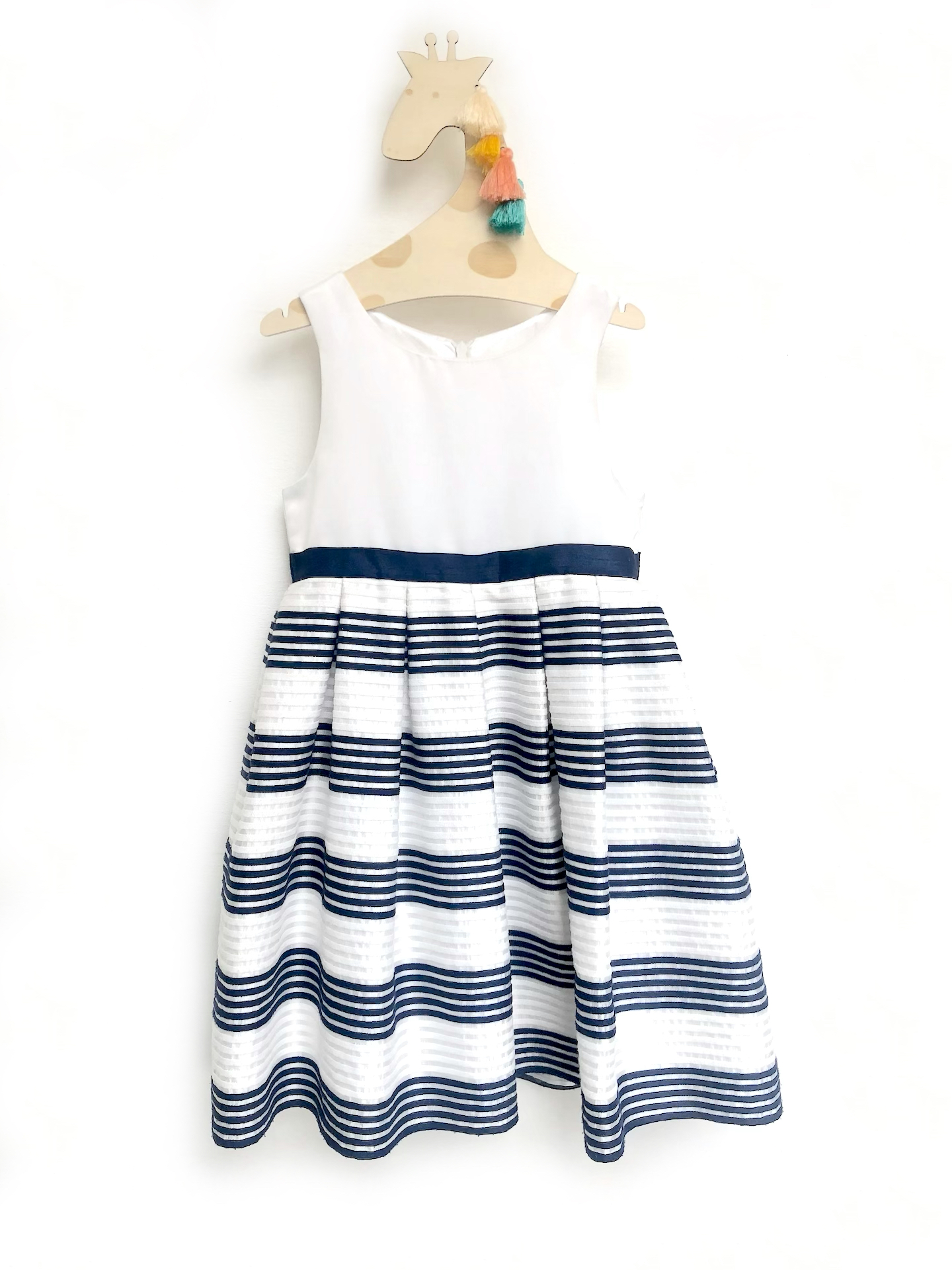 Vestido rayado en azul