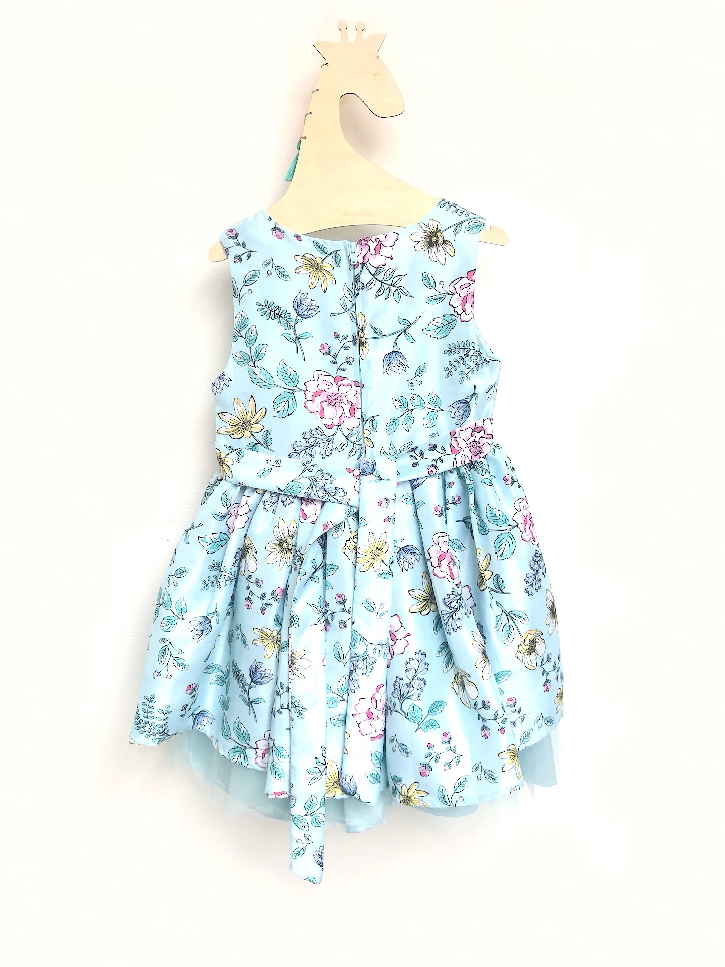 Vestido celeste estampado
