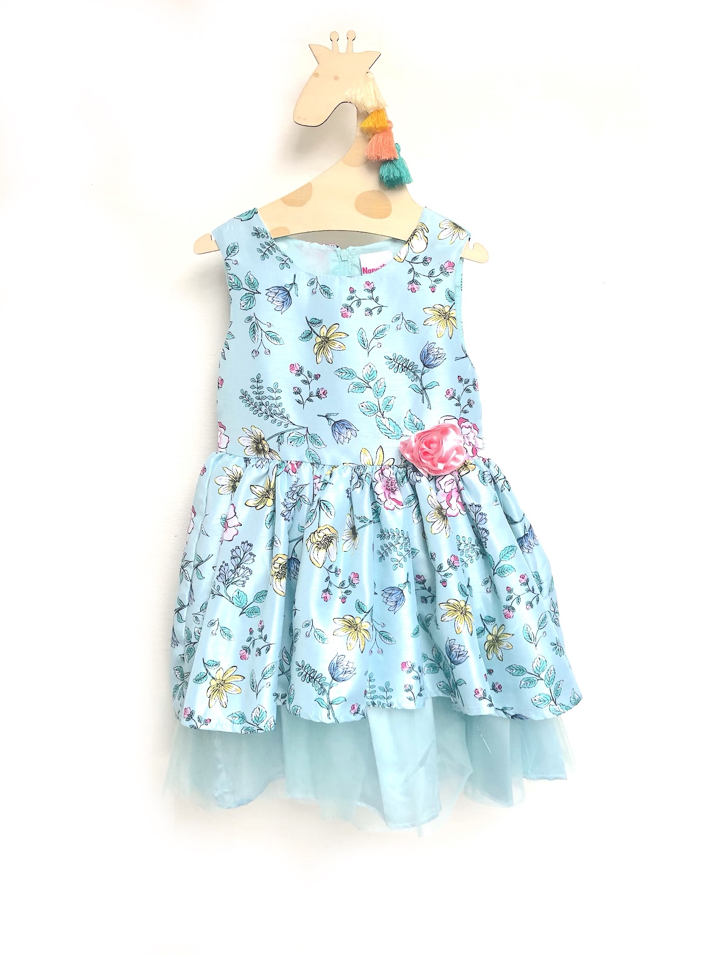 Vestido celeste estampado