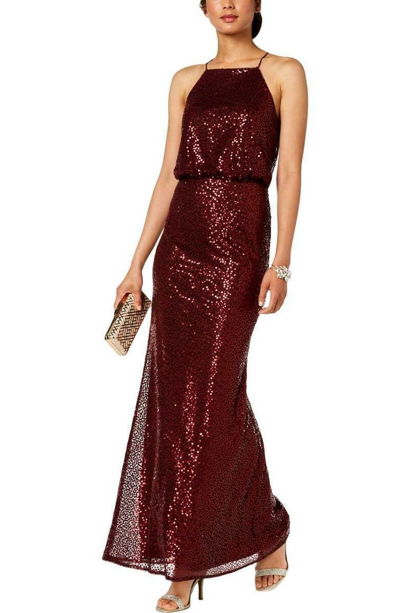 Vestido de lentejuelas cuello halter