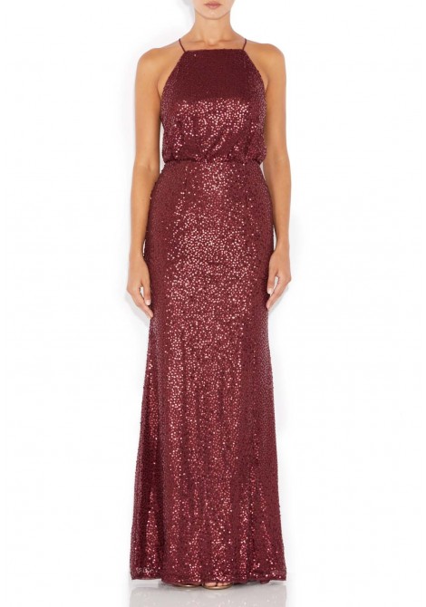 Vestido de lentejuelas cuello halter