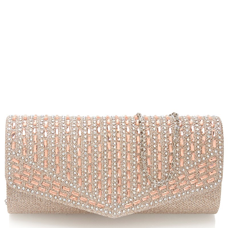Clutch dorado con piedras