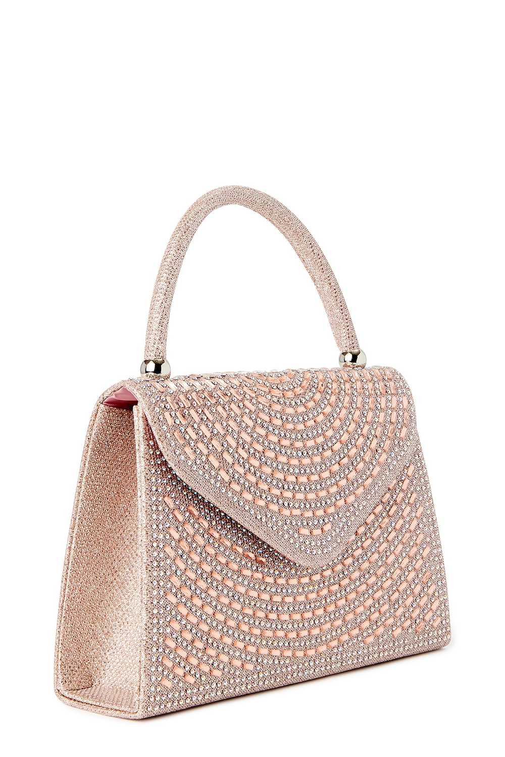 Cartera dorada con brillos