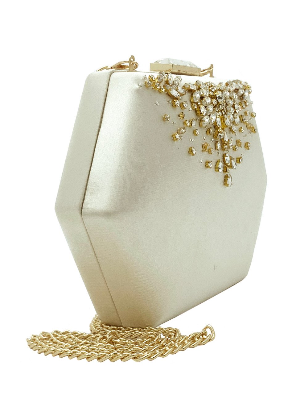 Clutch blanco con piedras