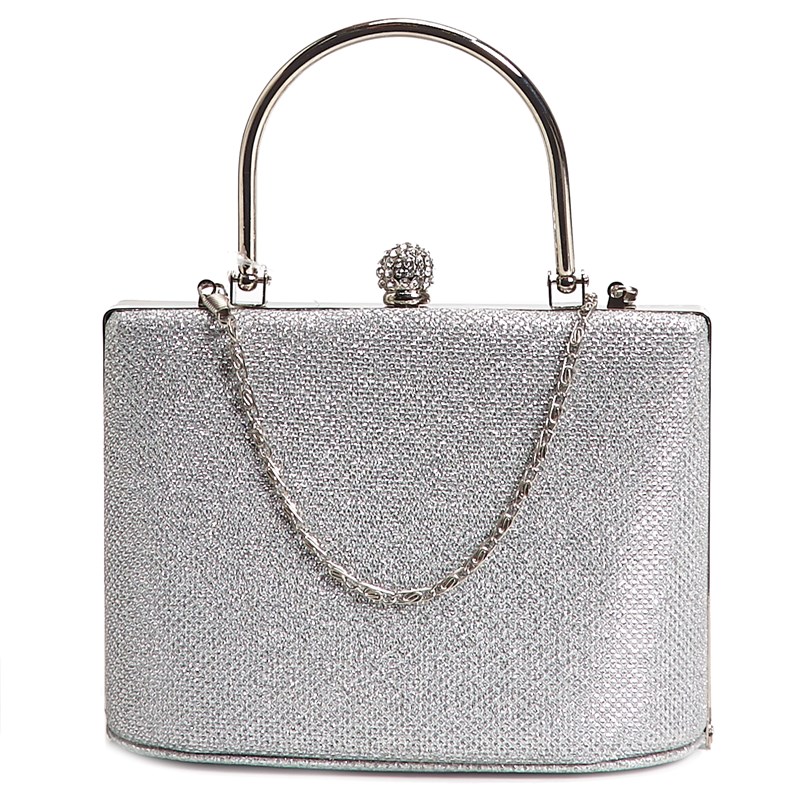 Cartera glitter plata