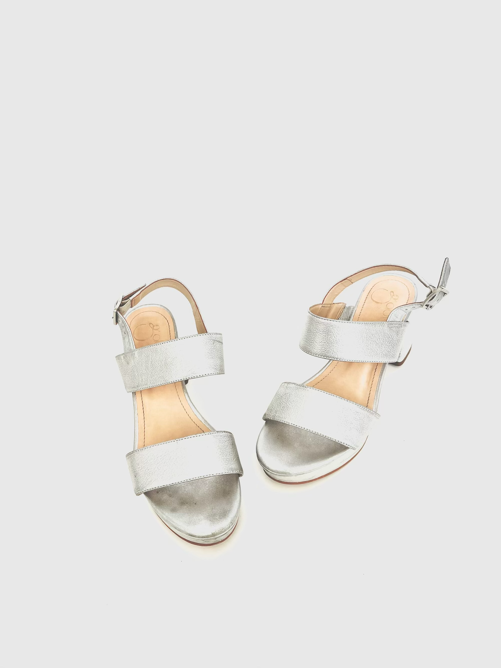 Sandalias con dos tiras plata