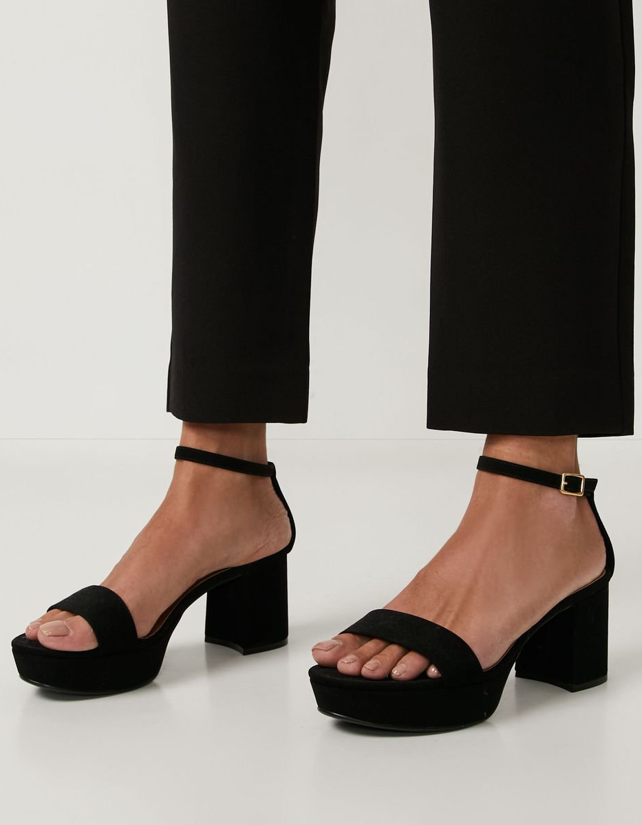 Sandalias negras tira fina