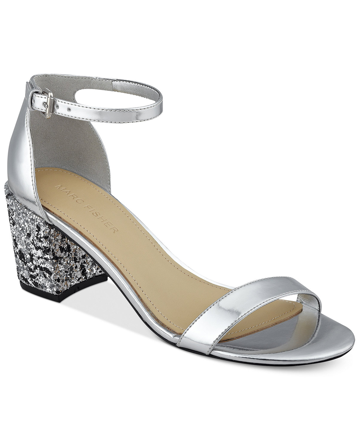 Sandalias con taco glitter