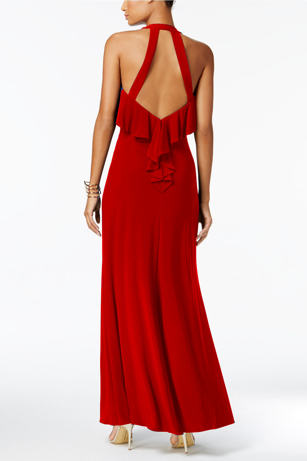 Vestido con volados y espalda escotada