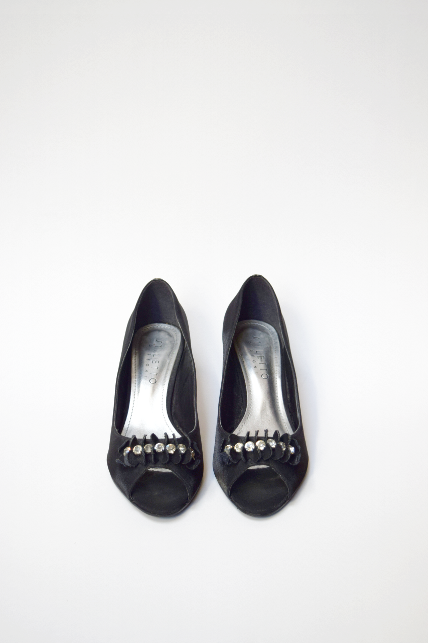 Zapatos boca de pez con brillo